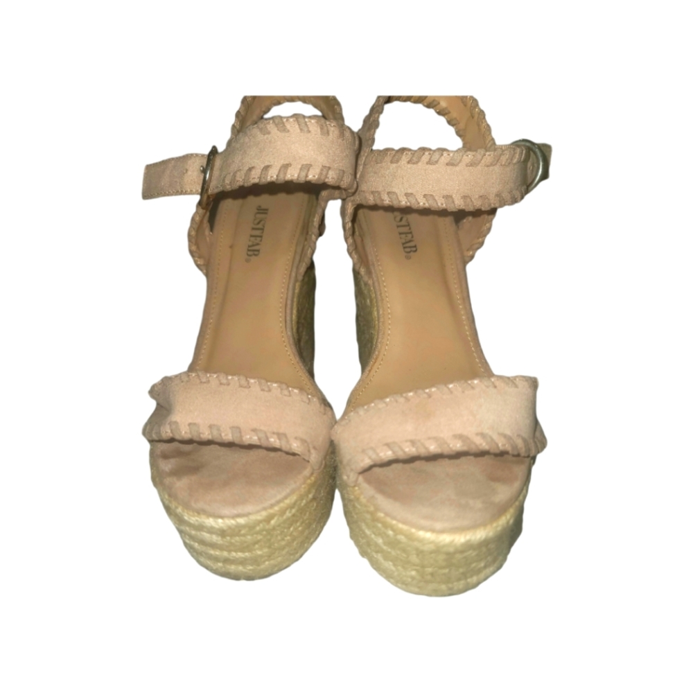 Just Fab Tan Wedge Suefe